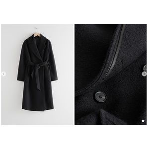 & Other Stories oversized voluminous wool coat, black, S-M